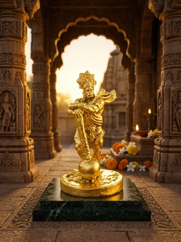 Golden_Hanuman_Ji_With_Gada_Idol_Decorative_Hindu_God_Statue_For_Home_Temple_Office_Car_Dashboard_Spiritual_Pooja_Murti_Premium_Resin_Idol
