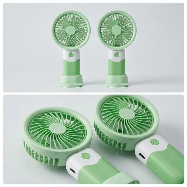 Green_White_Usb_Rechargeable_Compact_Portable_Mini_Hand_Fan_