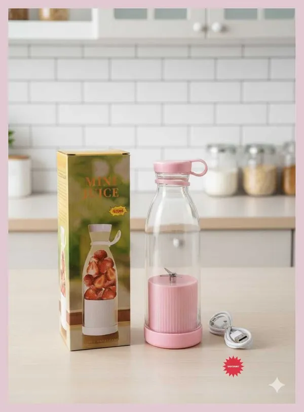 Pink_Plastic_Portable_Usb_Rechargeable_Juicer_Mixer_420_Ml