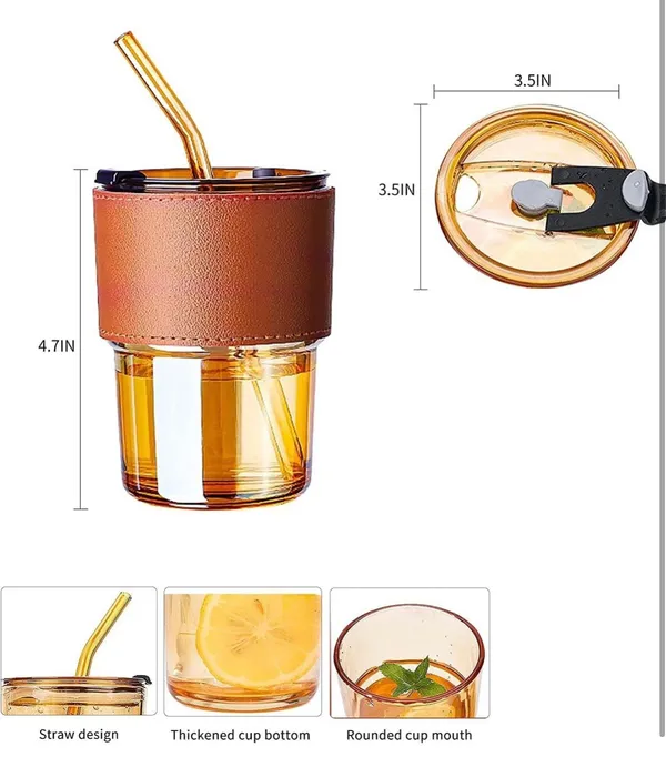 Glass_Tumbler_With_Leather_Sleeve_And_Straw_For_Cold_Beverages