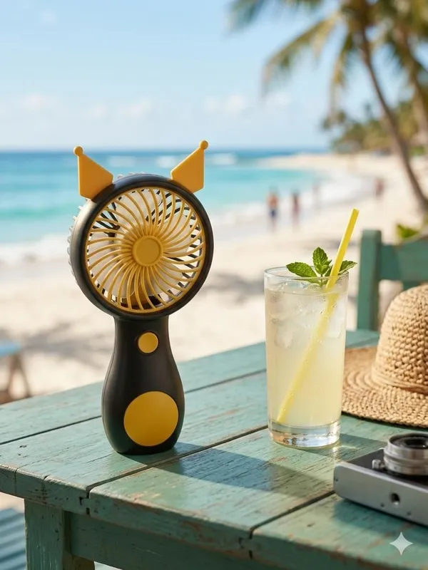 Yellow_Black_Usb_Rechargeable_Compact_Portable_Mini_Hand_Fan