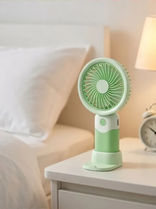 Green_White_Usb_Rechargeable_Compact_Portable_Mini_Hand_Fan_