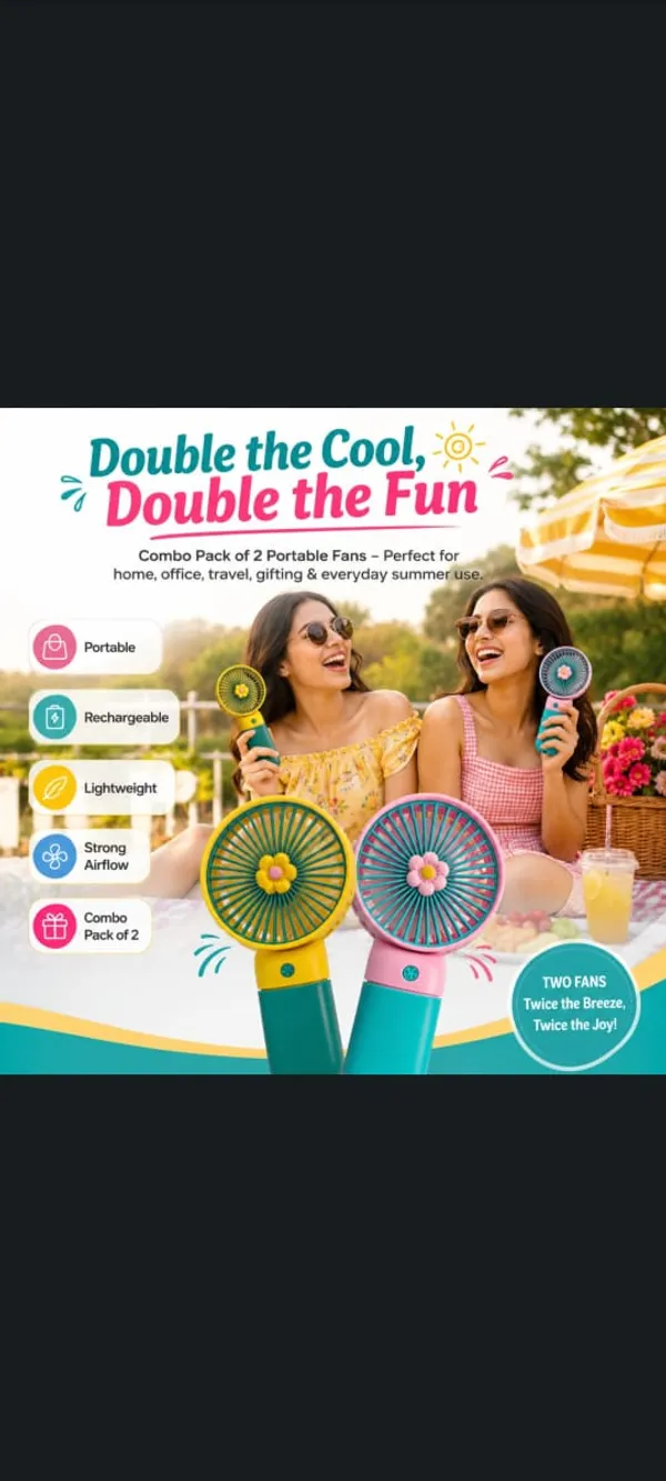Pack_Of_2_Pink_Plastic_Foldable_3_Speed_Usb_Rechargeable_Hand_Fan