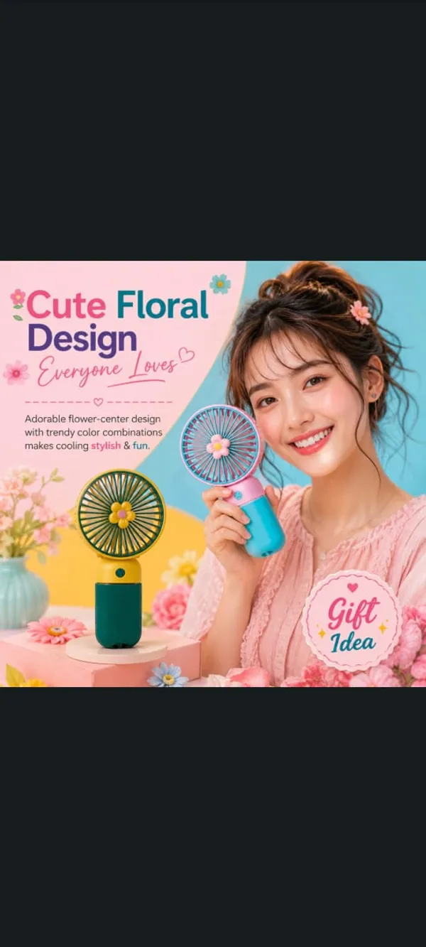 Blue_Green_Usb_Rechargeable_Handheld_Mini_Fan_