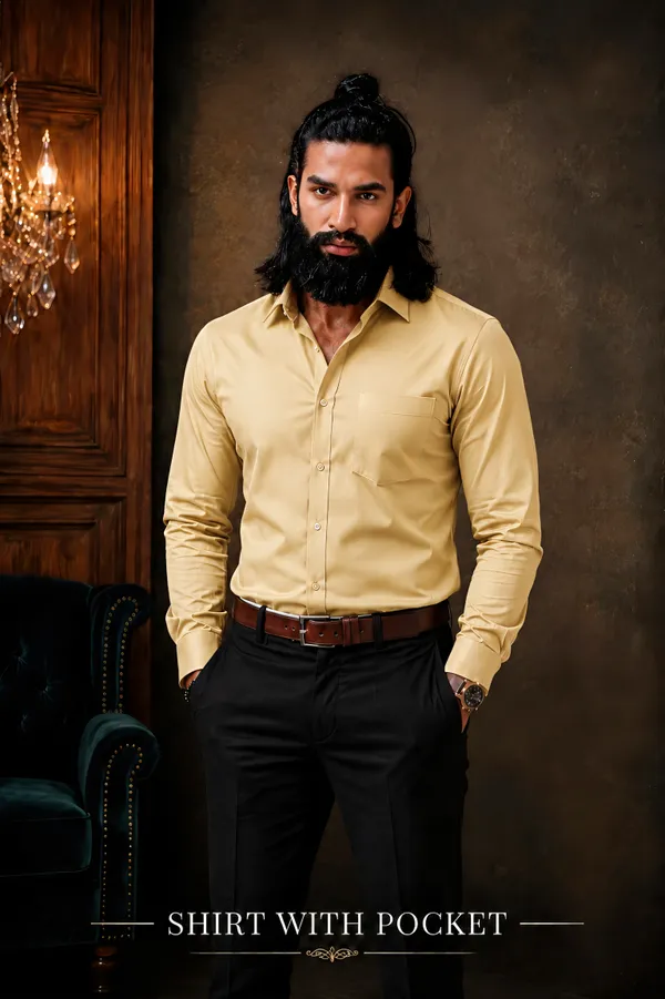 Butter_Yellow_Egyptian_Cotton_Shirt_For_Men
