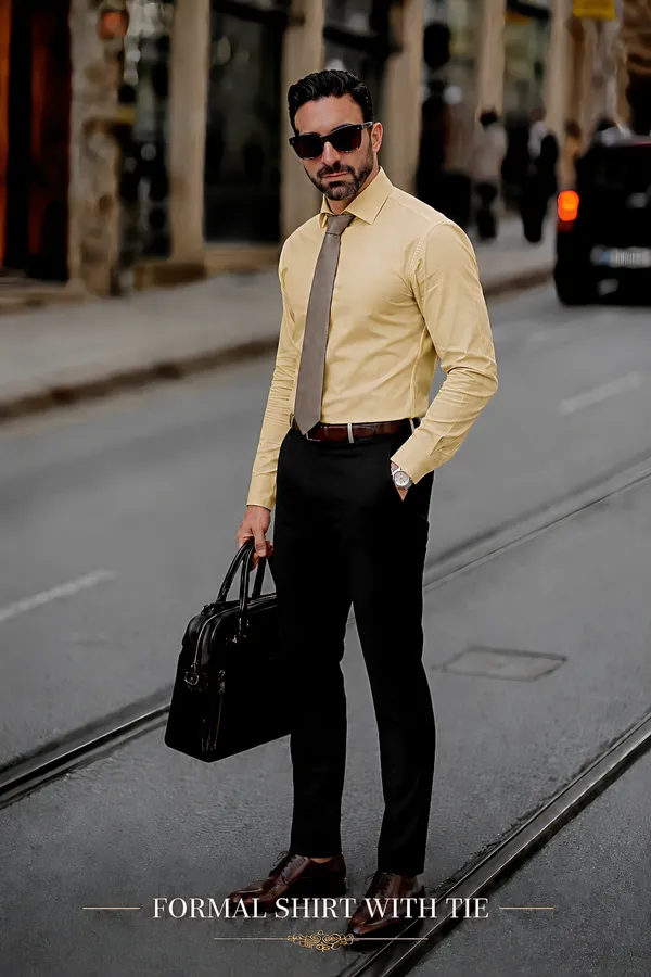 Butter_Yellow_Egyptian_Cotton_Shirt_For_Men