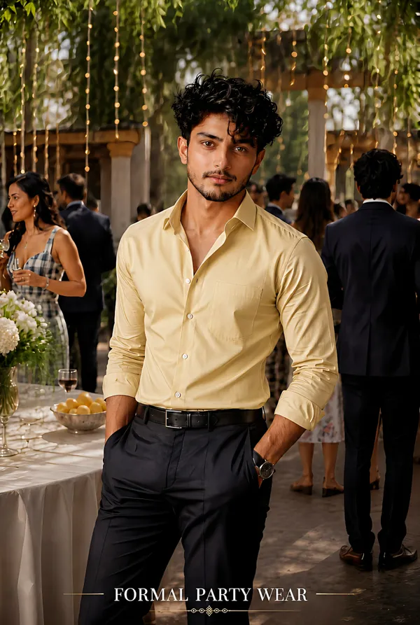 Butter_Yellow_Egyptian_Cotton_Shirt_For_Men