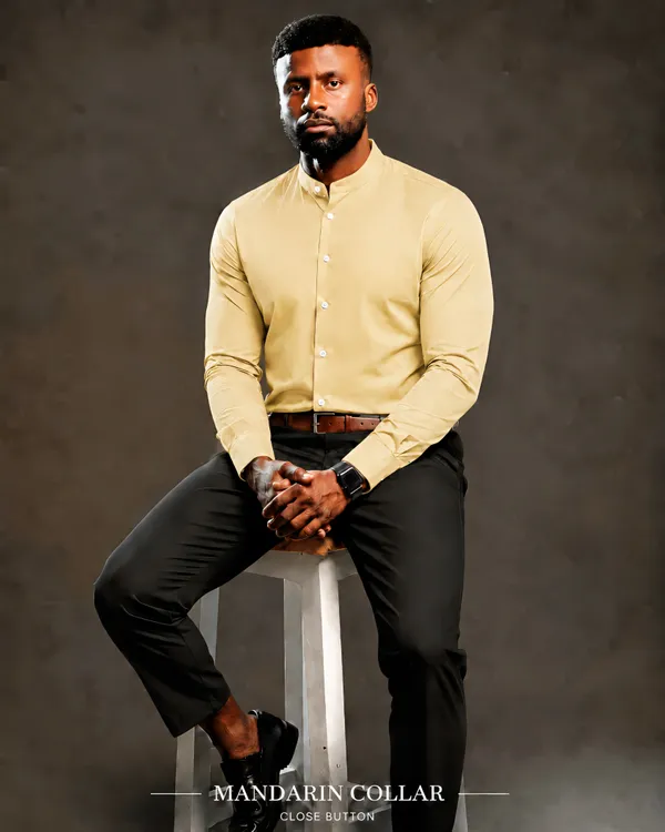 Butter_Yellow_Egyptian_Cotton_Shirt_For_Men