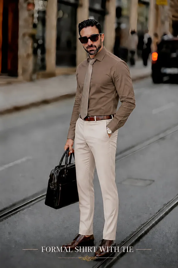 Mushroom_Brown_Egyptian_Cotton_Shirt_For_Men