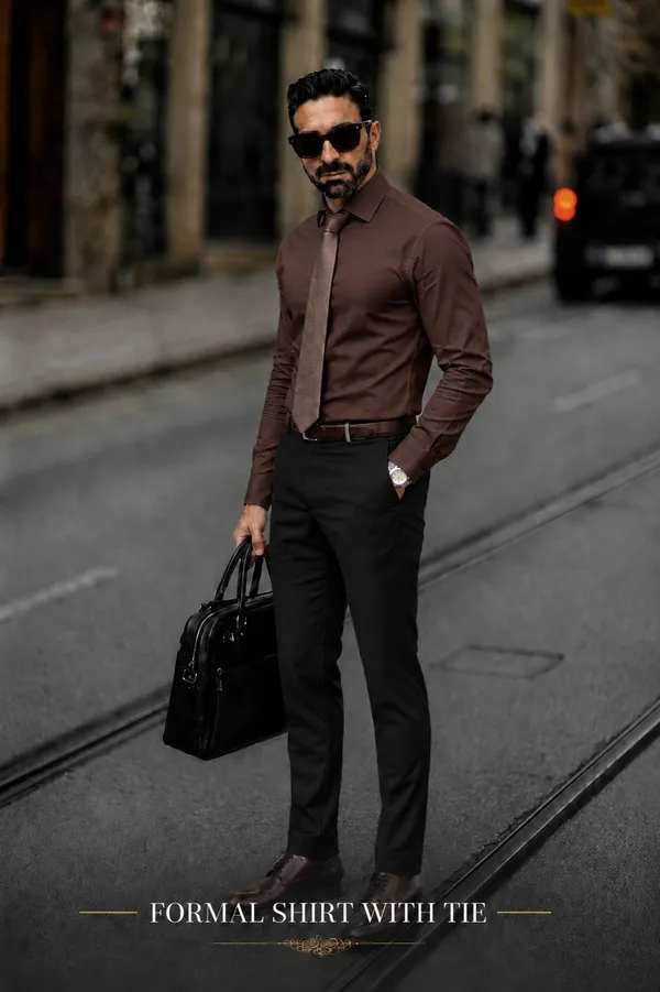Dark_Brown_Egyptian_Cotton_Shirt_For_Men