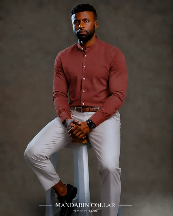 Rust_Red_Egyptian_Cotton_Shirt_For_Men