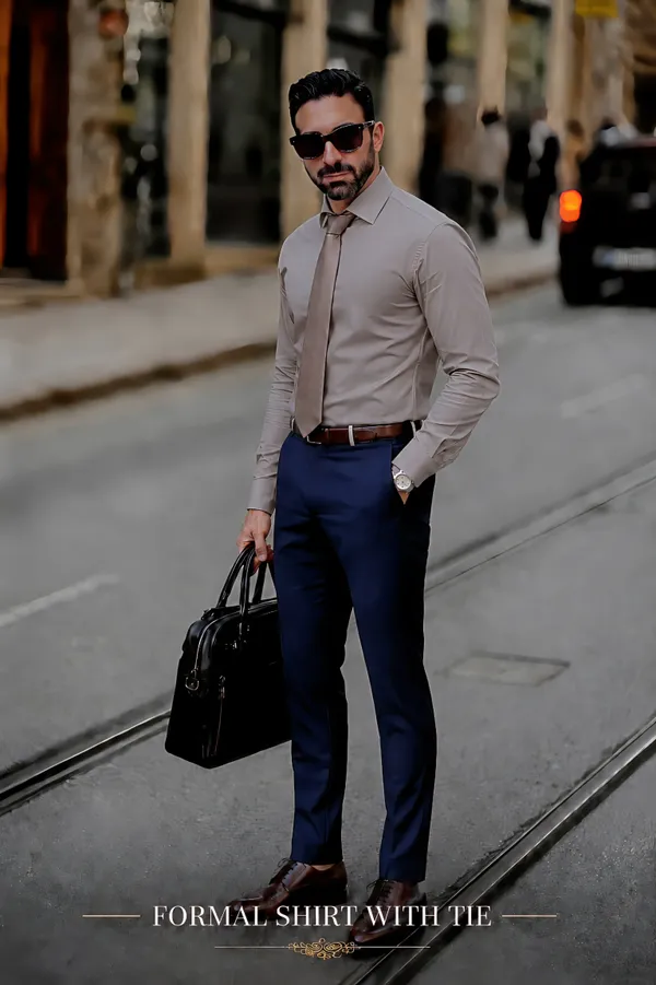 Taupe_Egyptian_Cotton_Shirt_For_Men