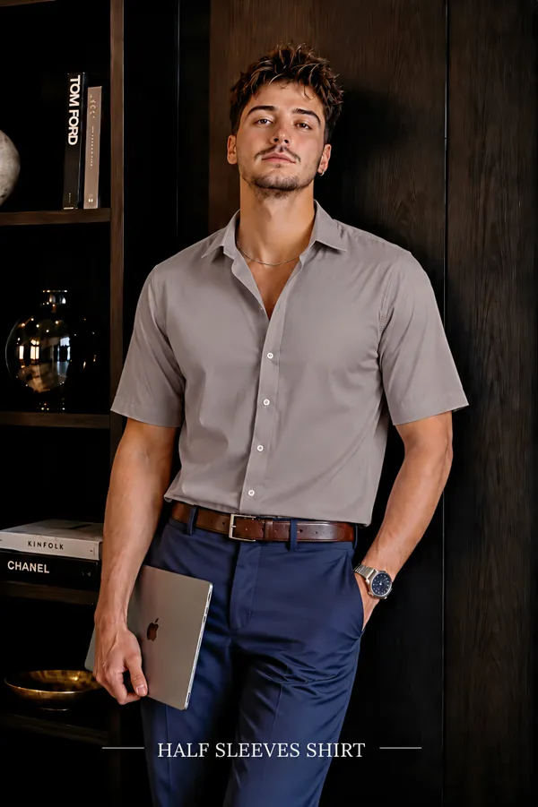 Taupe_Egyptian_Cotton_Shirt_For_Men