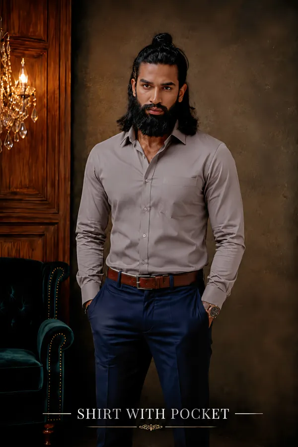 Taupe_Egyptian_Cotton_Shirt_For_Men