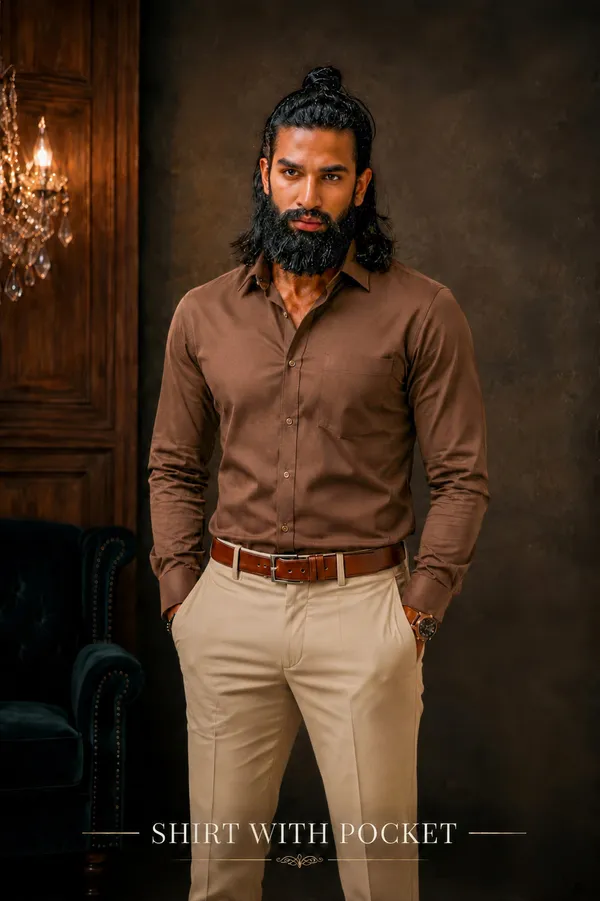 Mocha_Brown_Egyptian_Cotton_Shirt_For_Men