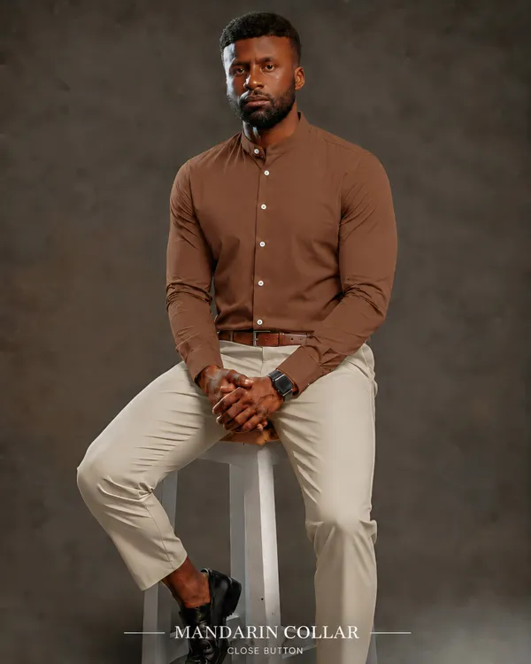 Mocha_Brown_Egyptian_Cotton_Shirt_For_Men