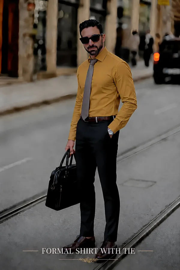 Mustard_Egyptian_Cotton_Shirt_For_Men