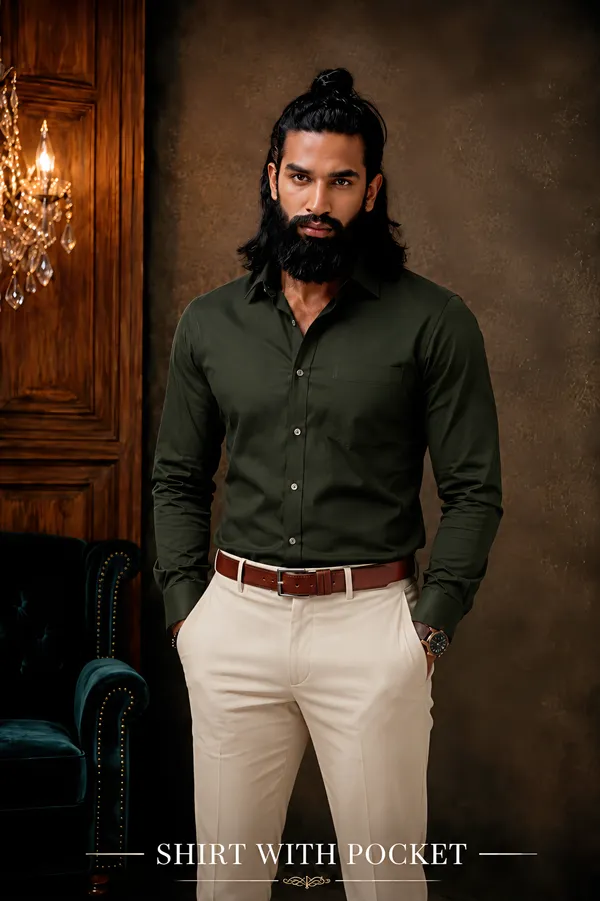 Hunter_Green_Egyptian_Cotton_Shirt_For_Men