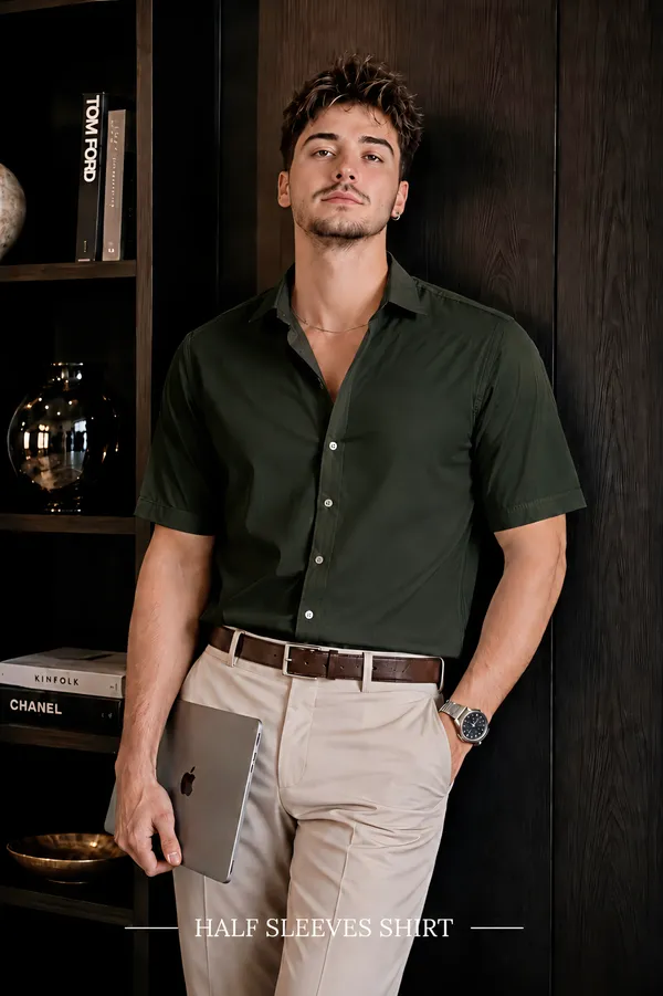 Hunter_Green_Egyptian_Cotton_Shirt_For_Men