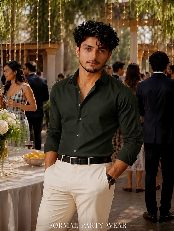 Hunter_Green_Egyptian_Cotton_Shirt_For_Men