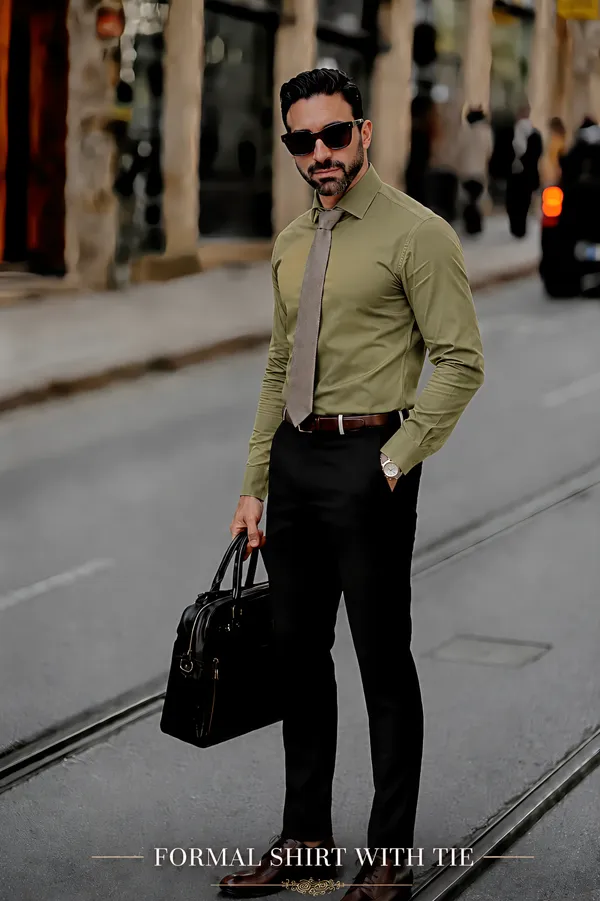 Olive_Green_Egyptian_Cotton_Shirt_For_Men