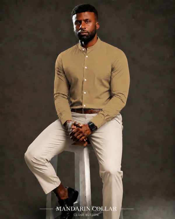 Olive_Khaki_Egyptian_Cotton_Shirt_For_Men