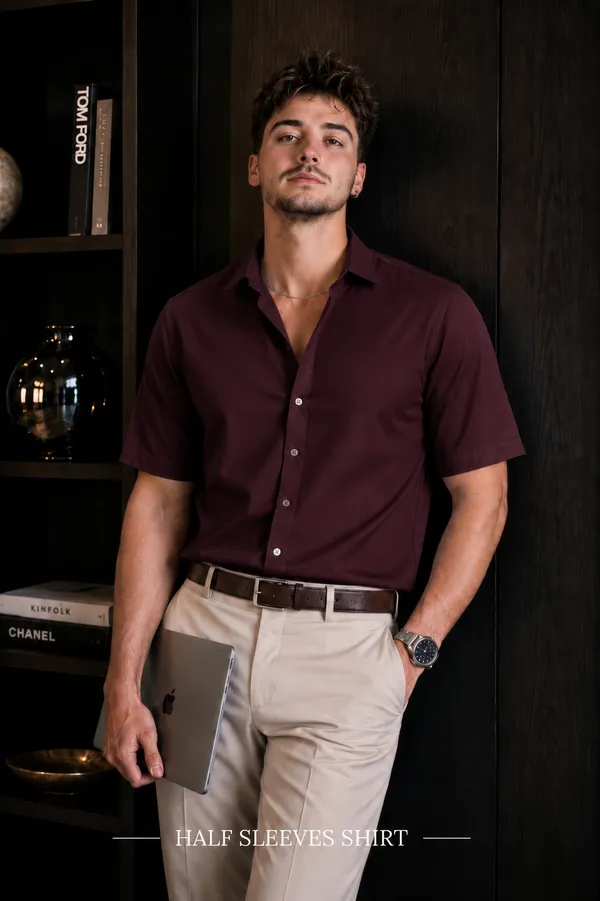Deep_Maroon_Egyptian_Cotton_Shirt_For_Men
