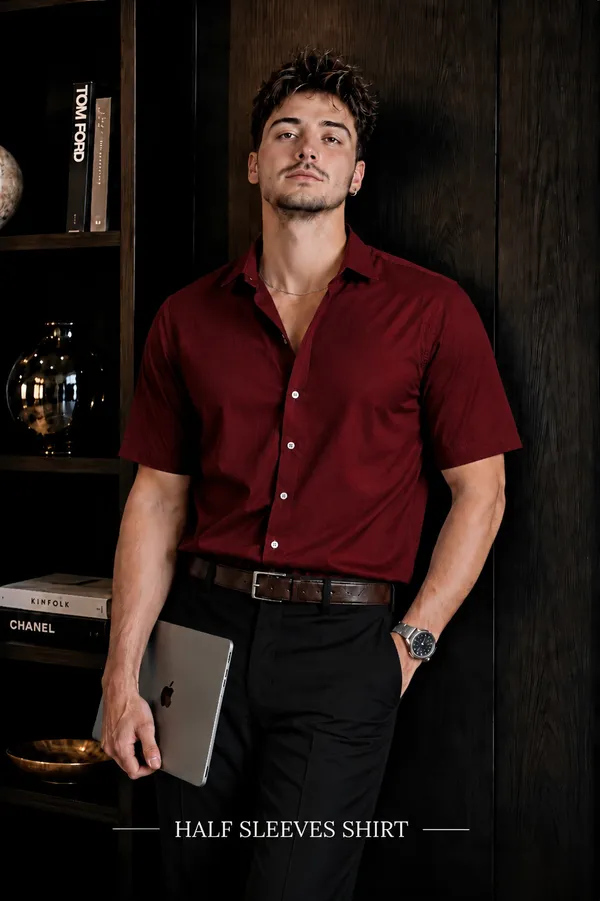 Deep_Red_Egyptian_Cotton_Shirt_For_Men