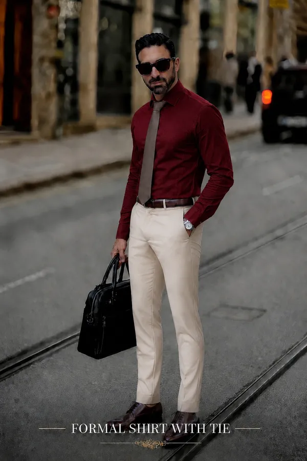 Deep_Red_Egyptian_Cotton_Shirt_For_Men
