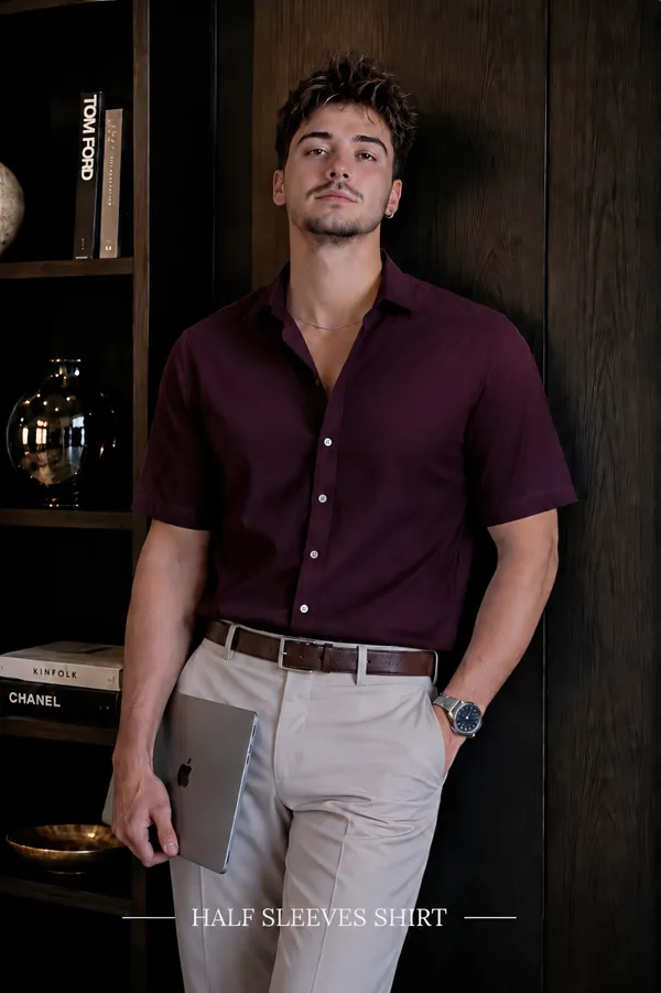 Burgundy_Egyptian_Cotton_Shirt_For_Men