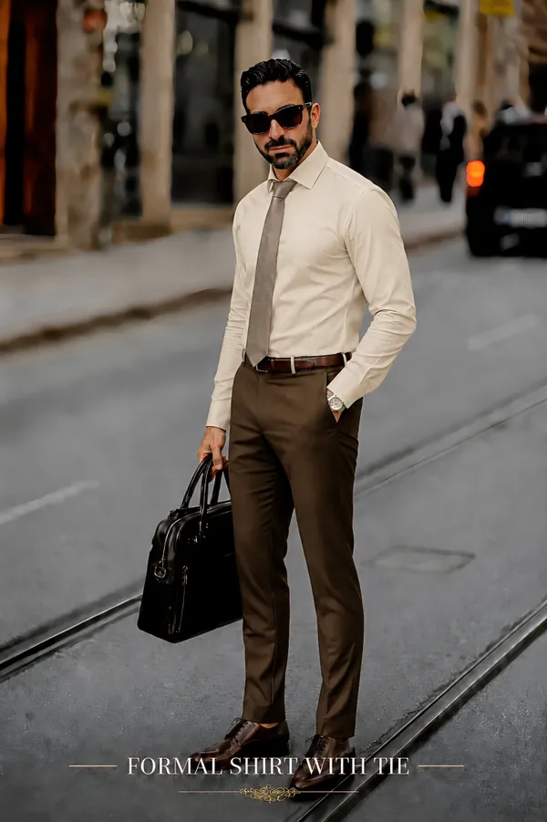 Champagne_Cream_Egyptian_Cotton_Shirt_For_Men
