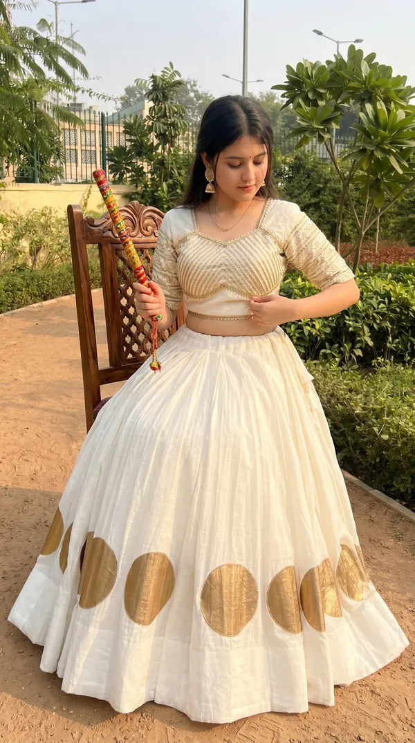 Cream_Roman_Cotton_Flared_Lehenga_Choli_For_Women