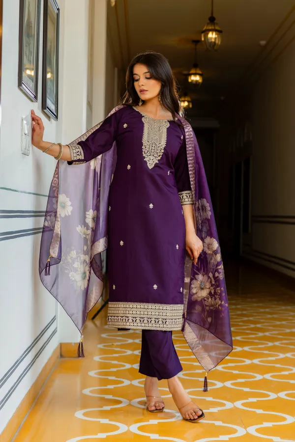 Purple_Embroidered_Kurta_Set_For_Women