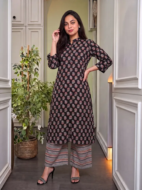 Black_Printed_Straight_Kurta_Set_for_Women