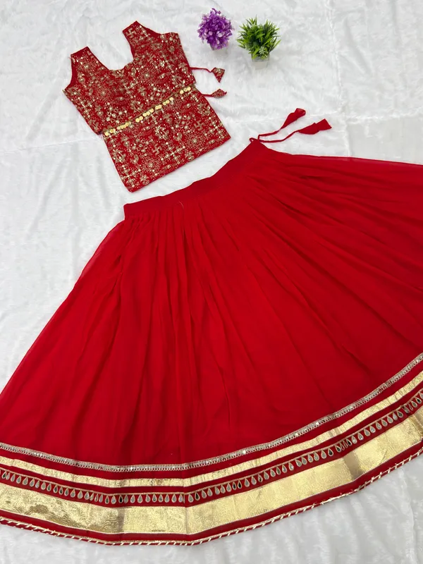 Red_Georgette_Embellished_Flared_Lehenga_Choli_For_Women