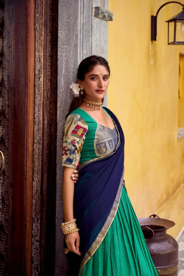 Rose_Maroon_Tasar_Silk_Printed_Flared_Lehenga_Choli_For_Women