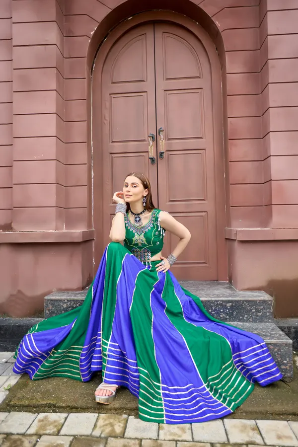 Multicolour_Pure_Cotton_Embellished_Flared_Lehenga_Choli_For_Women