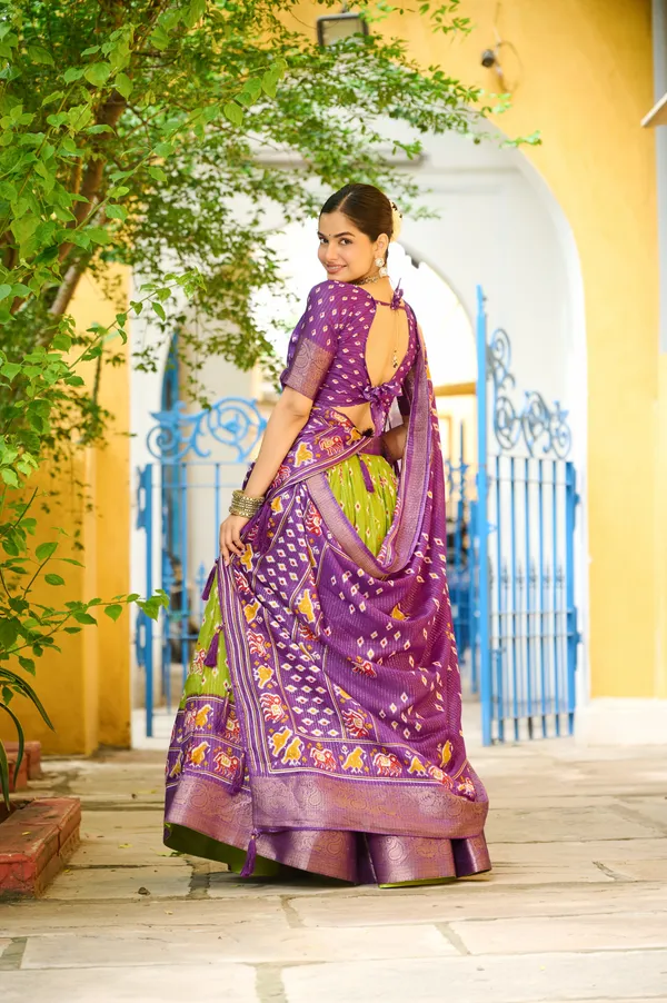 Mauve_Tasar_Silk_Printed_Flared_Lehenga_Choli_For_Women