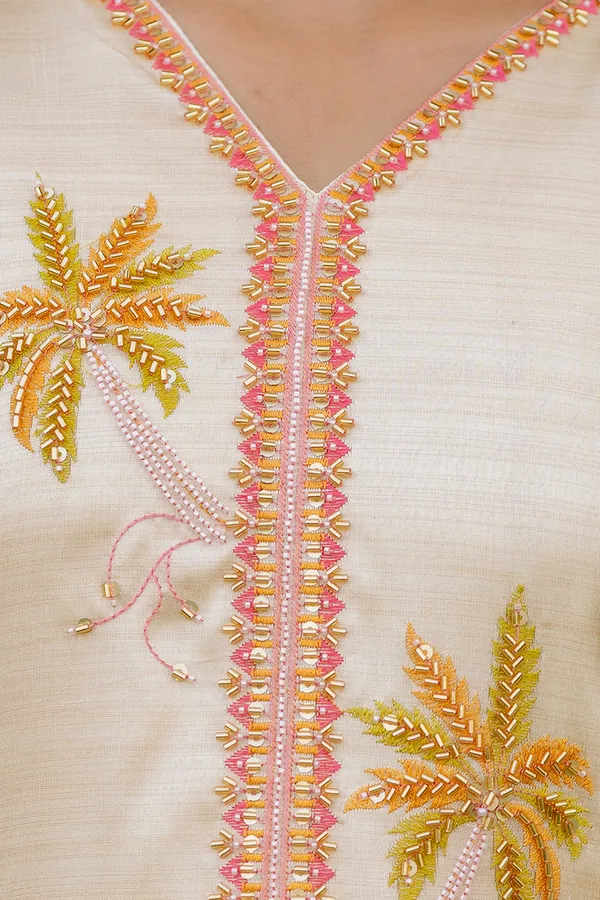 Cream_Floral_Printed_Kurta_Set_With_Dupatta_For_Women