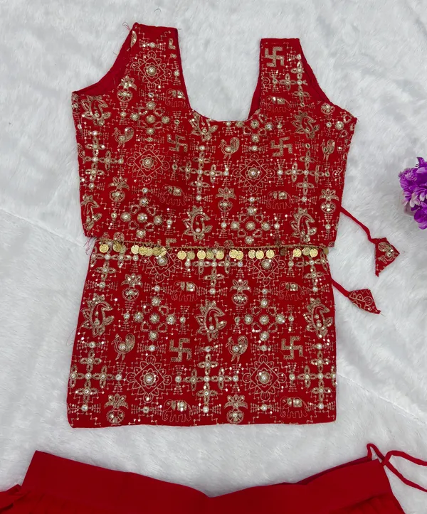 Red_Georgette_Embellished_Flared_Lehenga_Choli_For_Women
