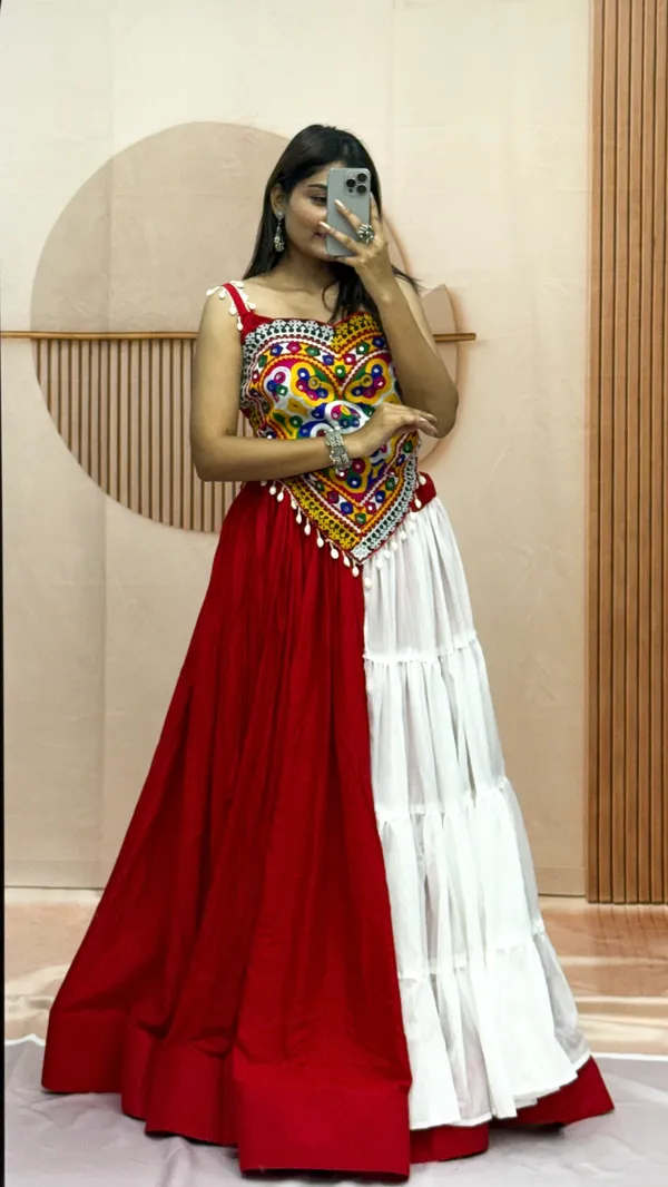 Multicolour_Pure_Cotton_Embroidered_Flared_Lehenga_Choli_For_Women