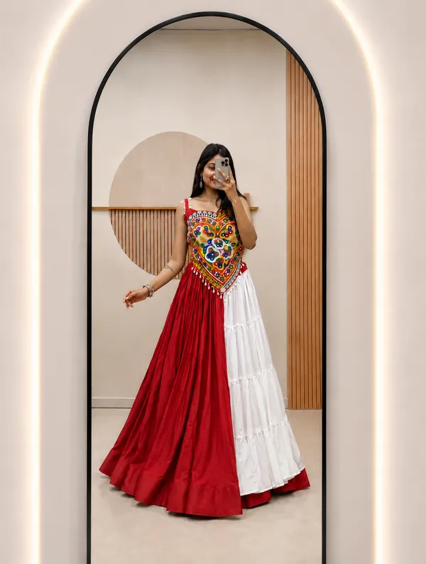Multicolour_Pure_Cotton_Embroidered_Flared_Lehenga_Choli_For_Women