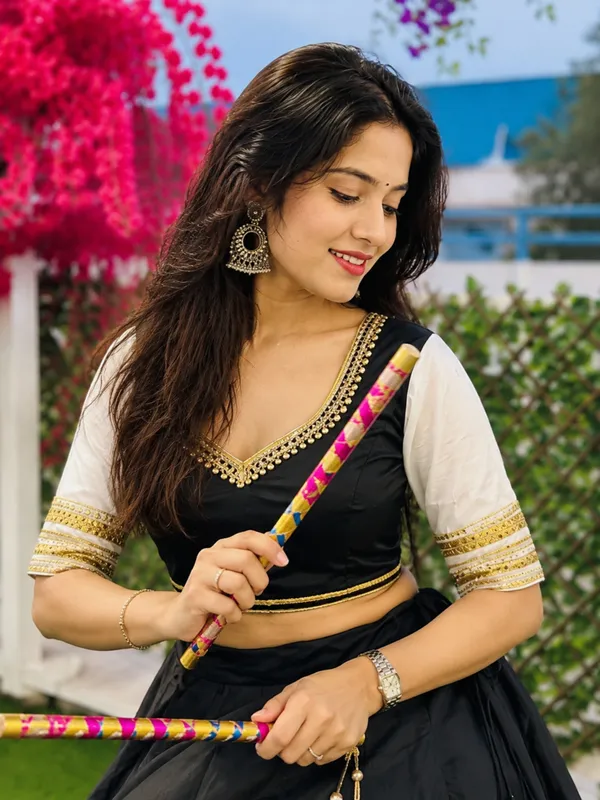 Black_Rayon_Flared_Lehenga_Choli_For_Women