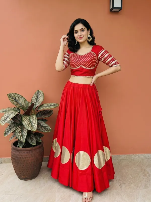 Red_Roman_Cotton_Embellished_Flared_Lehenga_Choli_For_Women