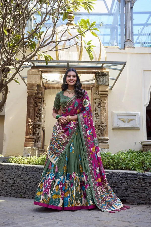 Mauve_Tasar_Silk_Printed_Flared_Lehenga_Choli_For_Women