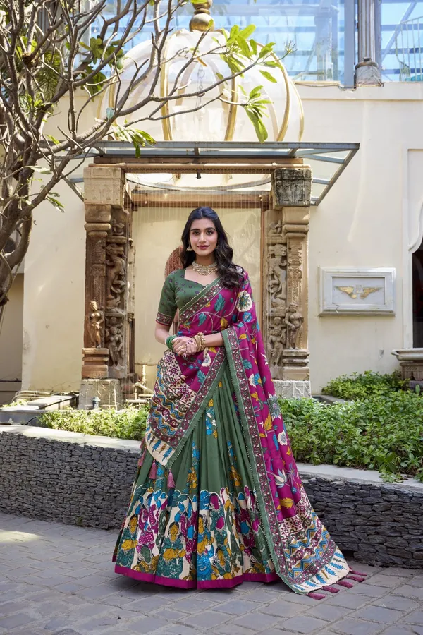 Mauve_Tasar_Silk_Printed_Flared_Lehenga_Choli_For_Women
