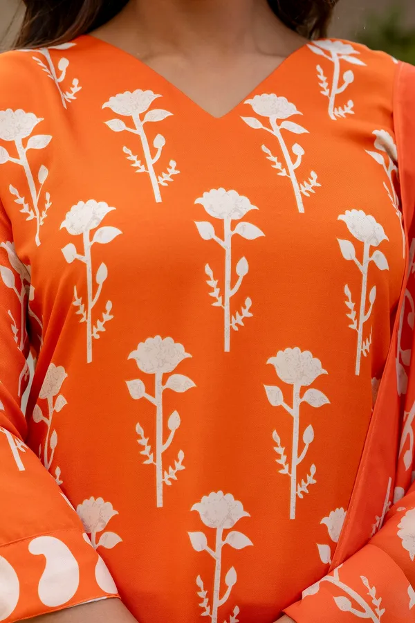 Orange_Floral_Print_Ethnic_Kurta_Set_for_Women