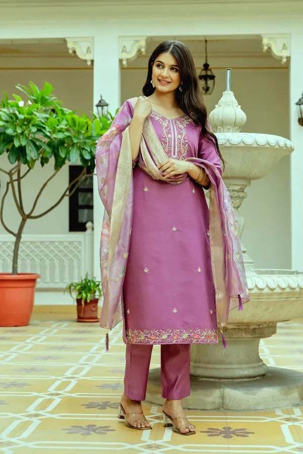 Purple_Embroidered_Straight_Kurta_Set_For_Women