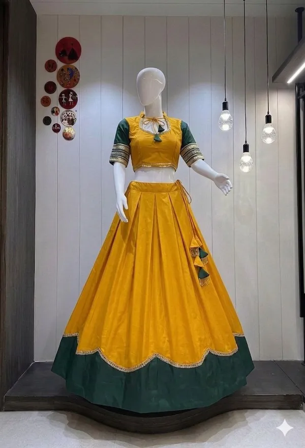 Yellow_Rayon_Flared_Lehenga_Choli_For_Women