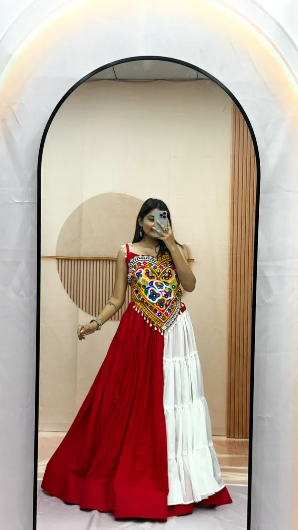 Multicolour_Pure_Cotton_Embroidered_Flared_Lehenga_Choli_For_Women